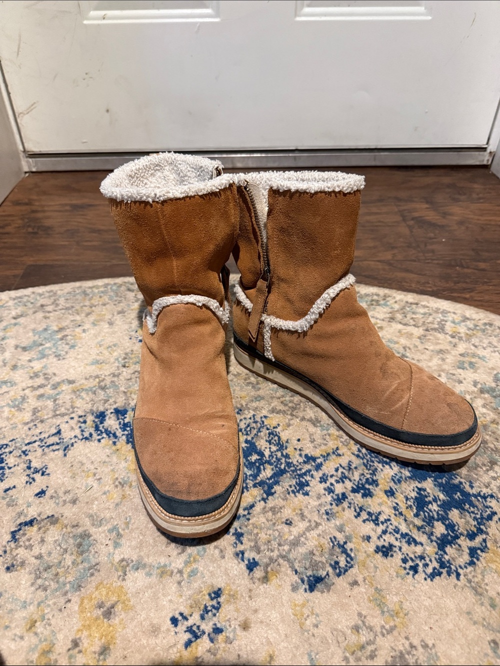 Toms Tan Suede-Look Shearling Winter Boots